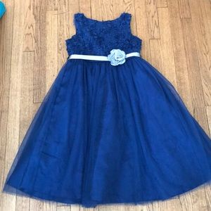Navy blue formal kids dress